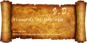 Visegrádi Dávid névjegykártya